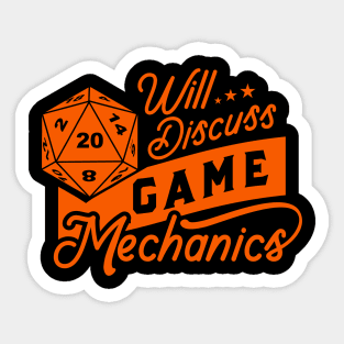 Will Discuss Game Mechanics Sticker